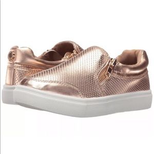 Steve Madden Ellias Leather Sneakers - Rose Gold
